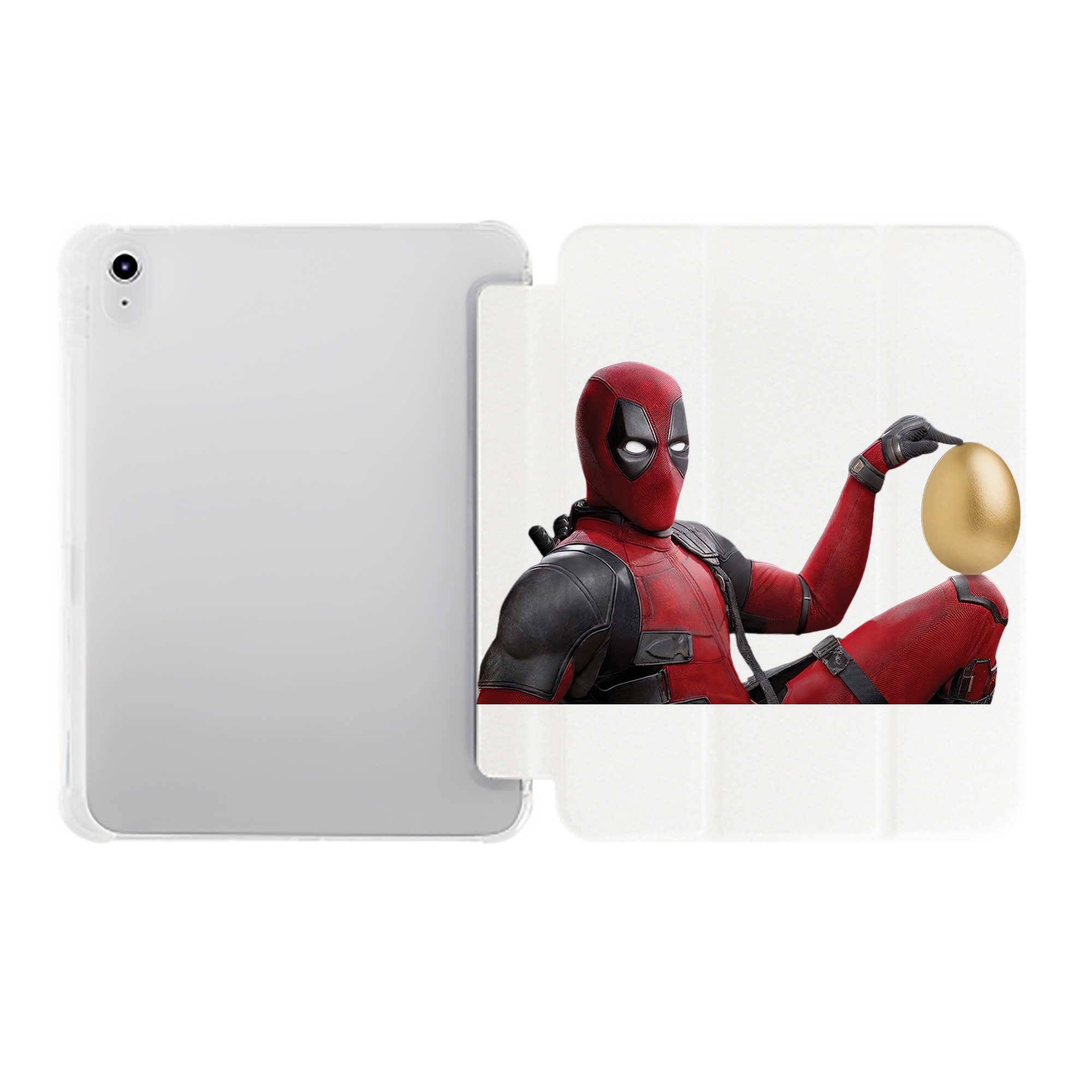 （画像用） Deadpool デッドプール IPad ケース ペン収納付き 三つ折りスタンド PUレザー×シリコン 対応機種9.5/10.5/10.9インチ